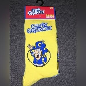 4/$25 Captain Crunch Novelty Crew Socks Unisex Mens  6 12 shoe Collectible NEW…